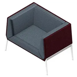 Quadrifoglio Besuchersessel Accord grau, bordeaux weiß Stoff, 1 St.