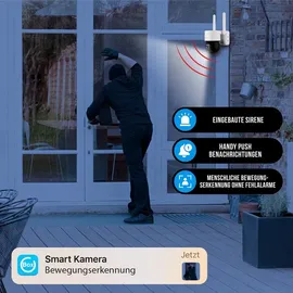 LuVision 4G / LTE DUO PTZ Solar Überwachungskamera Weiß
