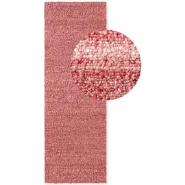 Ted Baker Kurzflor Teppich Portobello - Soft Bouclé Läufer, Handgewebt & Weich, Woll-Look, Schlingen Schlingen Teppichläufer Flauschig für Wohnzimmer, Schlafzimmer, Esszimmer – Dunkelpink, 80x200 cm