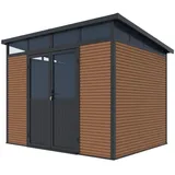 Weide Gartenhaus, Braun, Metall, 278x226x218 cm, Aufbewahrung & Schutzhüllen, Geräteschuppen