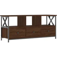 Furnicato TV-Schrank Braun Eichen-Optik 102x33x45cm Holzwerkstoff & Eisen
