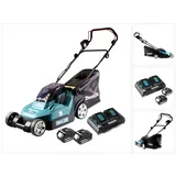 Makita DLM 382 PG2 Akku Rasenmäher 36 V ( 2x 18 V ) 38 cm 40 l + 2x Akku 6,0 Ah + Doppelladegerät