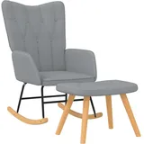 Maison Exclusive - Schaukelsessel Mit Hocker Hellgrau Stoff