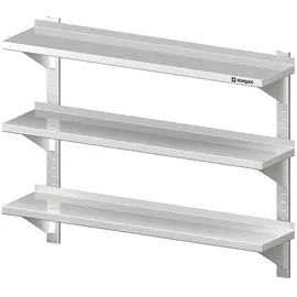Stalgast Dreifach-Wandbord mit Konsolen, und Wandschienen, 1300x400x930 mm, höhenverstellbar, verschweißt