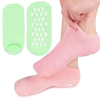 Feuchtigkeitsspendende Socken, 2 Paar Gel-Socken für Reparatur, Erweichung, rissige Füße, Frauen, Männer, Fußmaske Pflegesocken, wiederverwendbar für Hornhautentfernung, trockene, rissige Füße