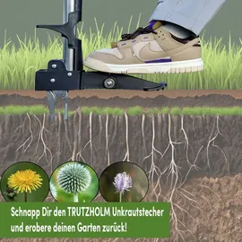 Baumarktplus Unkrautstecher Löwenzahnentferner Unkrautentferner 100 cm Länge inkl. 4 Krallen Gartenhelfer