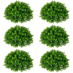 CREATIV green künstliche Pflanze Teeblatt-Halbkugel, ca 28x12cm, 6er Set