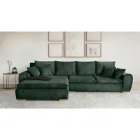 Home Affaire Ecksofa Katja L-Form, B: 325 cm - OTTO. Verlässliche Qualität., Bettfunktion, Bettkasten & 4 Zierkissen grün
