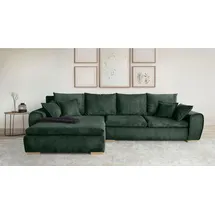 Home Affaire Ecksofa Katja L-Form, B: 325 cm - OTTO. Verlässliche Qualität., Bettfunktion, Bettkasten & 4 Zierkissen grün