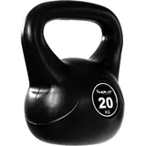 MOVIT Kettlebell BASIC BLACK, Kugelhantel mit Bodenschonender Kunststoffhülle, 1 bis 20 kg, Schadstoffgeprüft, 20 kg
