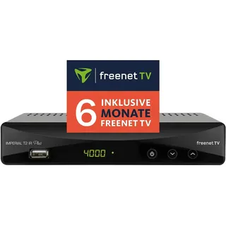 Imperial T2 IR Plus – DVB-T2 Receiver (Receiver für Antennenfernsehen, HDMI, SCART, PVR Aufnahmefunktion, inkl. 6 Monate freenet TV) – Schwarz