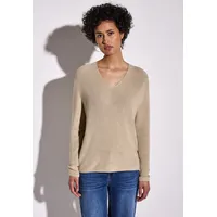 STREET ONE Damen A303220 Glitzernder Pullover, cotton beige, 36