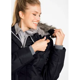 bonprix Winterjacke mit 2-in-1 Optik, mit integriertem Fleeceeinsatz, Slim fit Passform schwarz L (46)