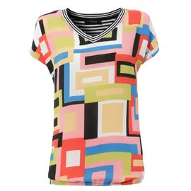 Aniston CASUAL T-Shirt im Material- und Mustermix blau|bunt|grün|rosa|rot|schwarz 46 EU