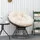 Outsunny Papasansessel Korbsessel mit Sitzpolster 360 Grad Rattan Beige