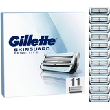 Gillette SkinGuard Sensitive Rasierklingen, 11 Ersatzklingen für Nassrasierer Herren, verbesserter Gleitstreifen, passend für Fusion-Griffe, Made in Germany