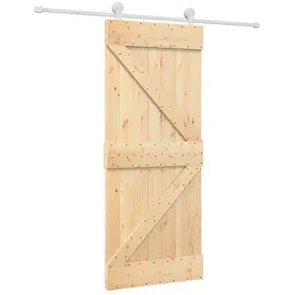 vidaXL Schiebetür rechts 85 x 210 cm Braun/Weiß