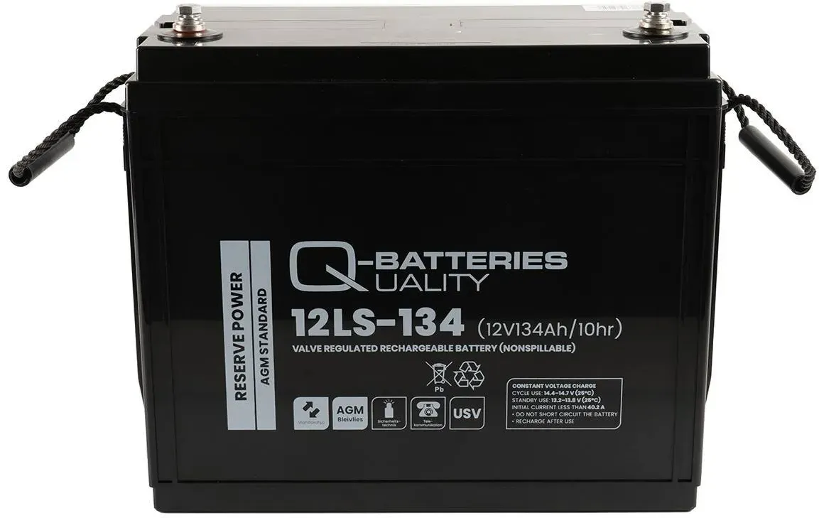 Q-Batteries 12LS-134| 12V 134Ah Blei Akku Standard- Typ AGM 10 Jahres-Typ