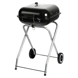 Relaxdays Holzkohlegrill mit Deckel schwarz/silber