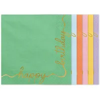 Partydeco Servietten Papier 33x33cm Happy Birthday 12 Stück 3-lagige