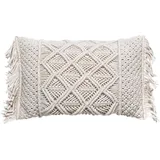 ATMOSPHERA CREATEUR D'INTERIEUR Kissen Macramé 30 x 50 cm Beige