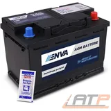 ENVA AGM AUTOBATTERIE STARTERBATTERIE 70Ah 760A 12V Start-Stop + Batteriepolfett