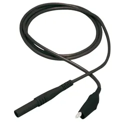 Messleitung, 4mm Sicherheitsstecker - Krokodilklemme, 100cm, schwarz