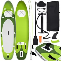 vidaXL SUP-Board-Set Aufblasbar 330 x 76 x 10 cm grün