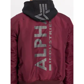 Alpha Industries Ma-1 ZH Back Print Jacke - Dark cherry, - L