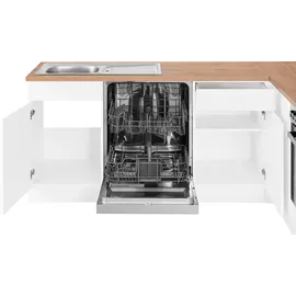 kochstation Winkelküche Keitum L-Form 200 x 220 cm weiß