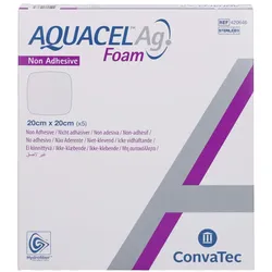 Aquacel Ag Foam nicht adhäsiv 20x20cm Verband