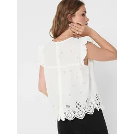 Only Onlsilla Life S/L Frill Top Weiß XS