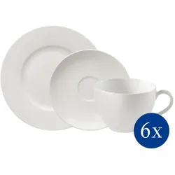 Kaffeeservice "Basic White", weiß, 18 tlg., Fine China-Porzellan, VIVO VILLEROY & BOCH GROUP, Geschirr-Sets, Made in Germany, Fine China Porzellan