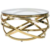 SalesFever Couchtisch Gold/Klar ø 80 cm 371541