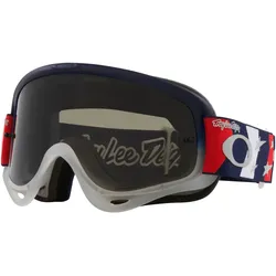 Oakley O-Frame MX Troy Lee Designs Series, Crossbrille - Dunkelblau/Rot/Weiß Leicht-Getönt
