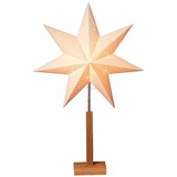 Star 232-01 Karo Stern auf Holzständer/Papier beige/Eiche 70 x 43 cm