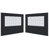 ABCCANOPY 2X Seitenwand/Seitenteile mit Fenster für 3x3m pavillon,3x6m pavillon,partyzelt,festzelt|Wasserabweisend, Schwarz