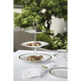 Fink Etagere FINK "PLATINUM", weiß, H:39cm Ø:30cm, Porzellan, Servierplatten, Etagere, Servierplatte mit Platinumrand, mit 3 Etagen, Höhe ca. 39 cm
