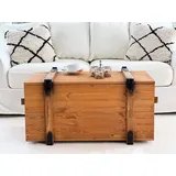 Truhe Couchtisch Holz massiv Wohnzimmertisch Truhentisch Kiste vintage shabby L