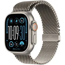 Apple Watch Ultra 2 GPS + Cellular 49 mm Titangehäuse natur, Milanaise Armband natur S