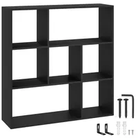 Tectake Bücherregal Schwarz, Abstrakt, Rechteckig, 104x107x29 cm, Wohnzimmer,, -