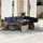 vidaXL Gartensofa-Set mit Kissen, grau, Polyrattan