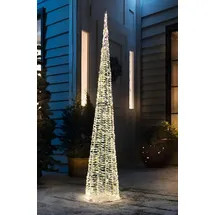 Dekoleidenschaft LED Kegel "Rainbow" 1,50 m hoch, 1440 warmweiße Lichter, Weihnachtsbaum, Outdoor Beleuchtung, Lichterbaum, Lichterpyramide, Gartendeko für Draußen - Bunt