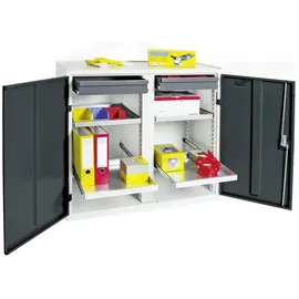 stumpf metall Stumpf Werkzeug- und Materialschrank 3000, RAL 7035/7016, 2 Schubladen, 4 Wannen