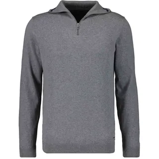 Rundhalspullover RAGMAN, Herren, Gr. 52, grau (mittelgrau), 95% Baumwolle 5% Kaschmir, hoch geschlossener Ausschnitt, Pullover