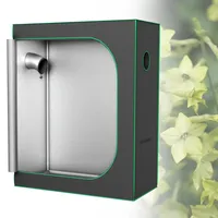 Froadp Growzelt 120x60x150 cm Zuchtzelt mit 600D Oxford-Gewebe und Stahlrahmen Lichtdichter Growschrank mit Reflektierender Innenfolie Gewächshaus für Pflanzenzucht Indoor, Schwarz
