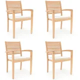 Garland® Sitzkissen Toscana 4er-Set Weiß 60x60x7cm