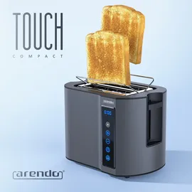 Arendo Toaster Kurzschlitz, Brötchenaufsatz, Wärmeisoliertes Gehäuse, Display, Touch
