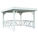 Palmako Pavillon Lenna 3,00 x 3,00 m weiß lackiert inkl. Seitenwand und Regenrinne