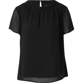 s.Oliver Luftige Chiffon-Bluse mit gesteppter Raffung schwarz 48